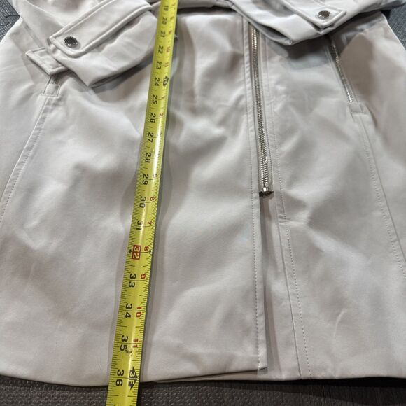 Halston Women's Belted Trench Coat,  Gray Off White Small NWT - Picture 5 of 8